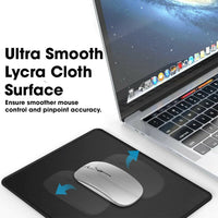 Black Lycra Mouse Pad 26x21cm, Ultra Smooth Cloth Desk Mat for Laptop, PC Gaming