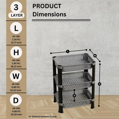 Detachable and compact plastic kitchen storage basket ideal for medicines and cosmetics