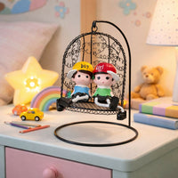 Couple Swing Showpiece with Hanging Chair Cute Tabletop Decor