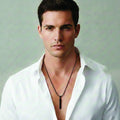 Black Bar Chain Pendant – Sleek Modern Men's Jewellery