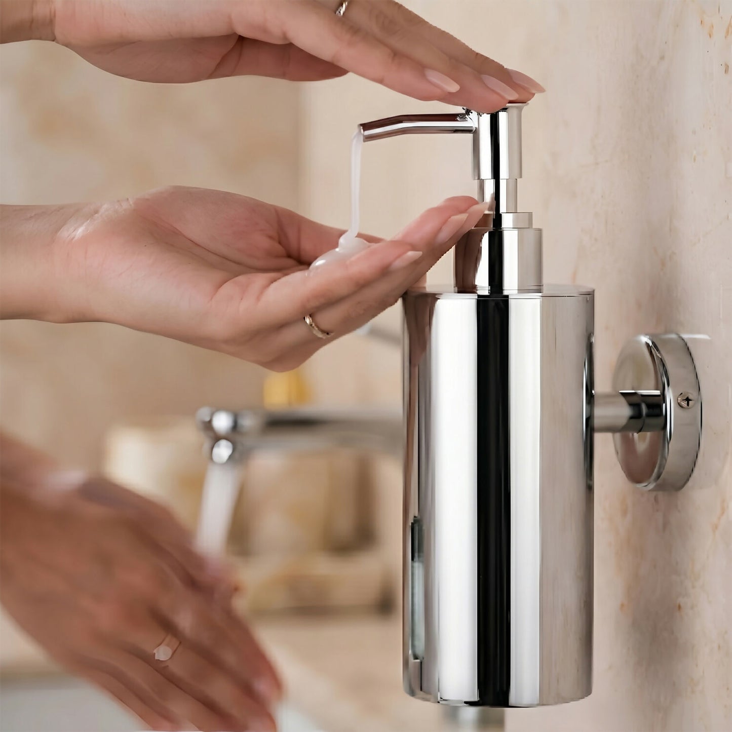 Stainless Steel Wall-Mounted Liquid Soap Dispenser for Bathroom & Kitchen