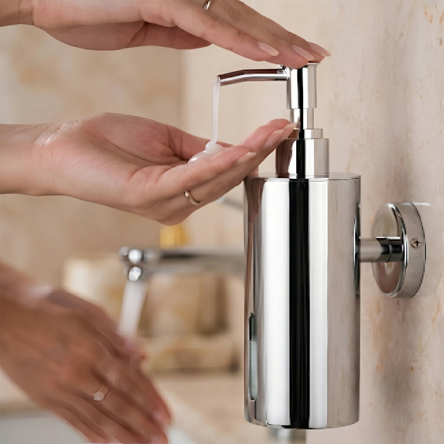 Stainless Steel Wall-Mounted Liquid Soap Dispenser for Bathroom & Kitchen