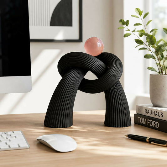 Modern abstract resin knot sculpture for home decor, stylish tabletop showpiece