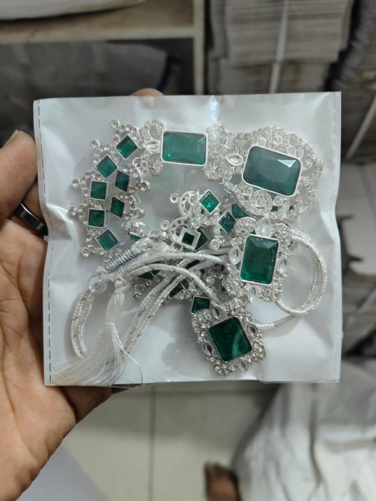 Brilliant Silver-Tone All-Crystal Drop Necklace Set