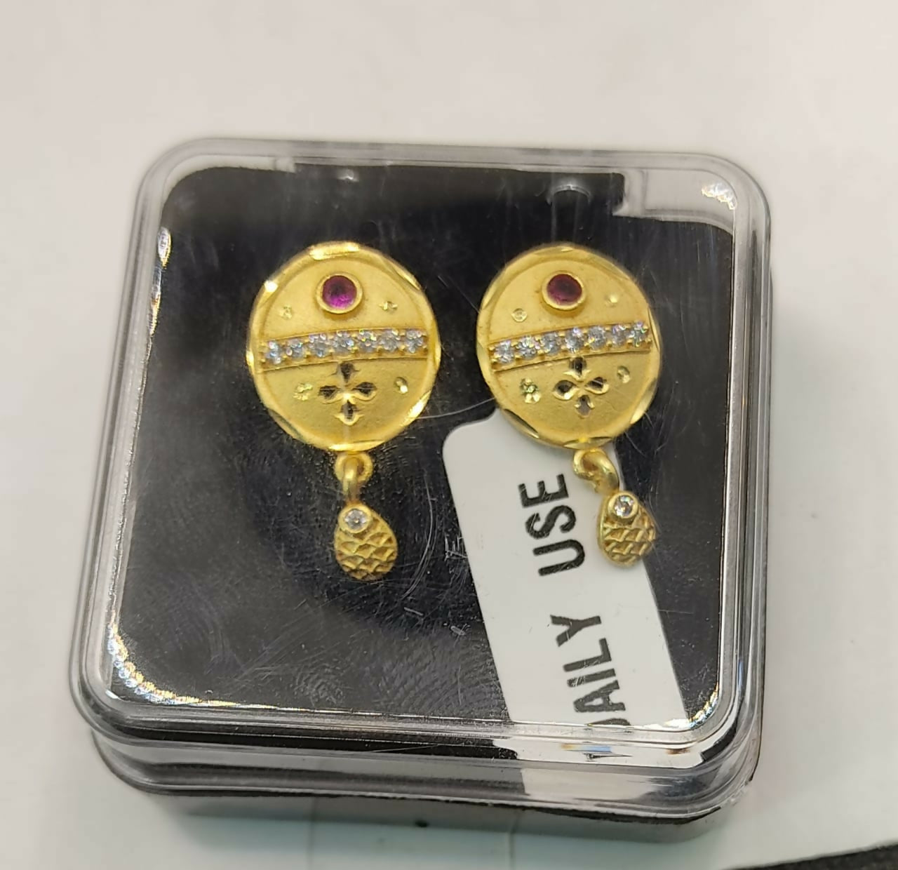 Gold Plated Stud Earrings with AD for women and girlsfor women and girls