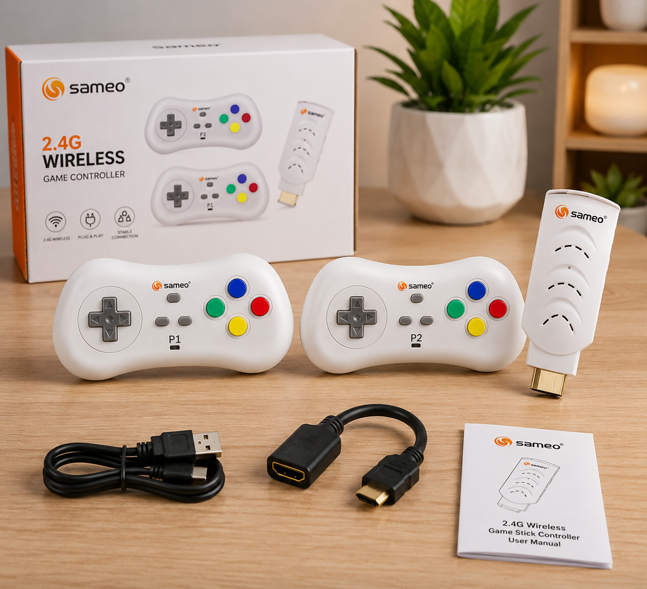 Sameo Micro Genius 2.0 HDMI Console with 800 Games & 2 Wireless