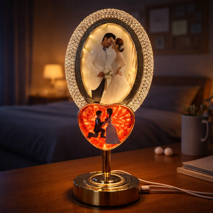 LED Romantic Couple Photo Frame Lamp with 3 Light Modes
