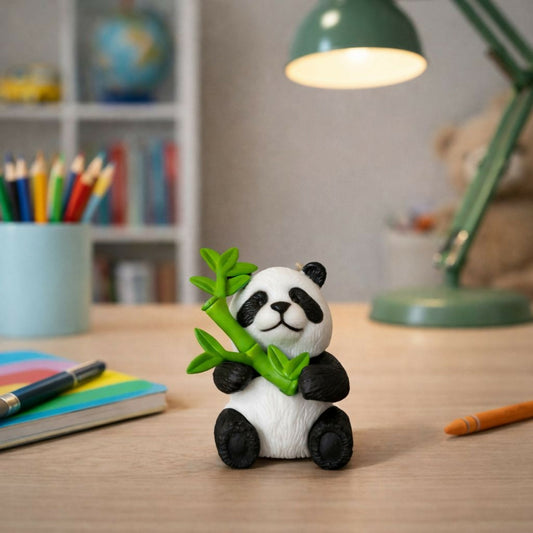 Cute Panda poly-resin Showpiece with Bamboo for Home & Office Desk Decor