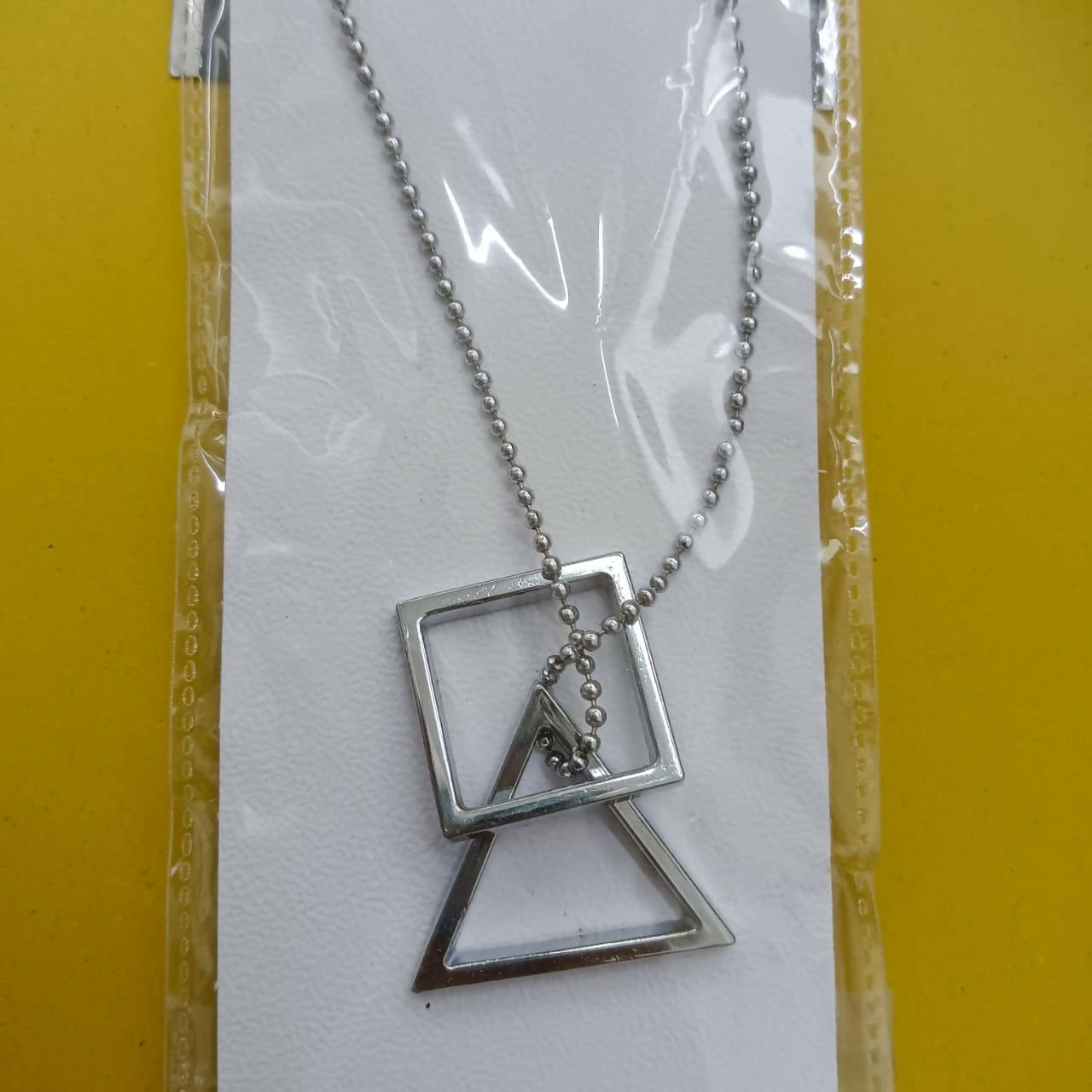 Square And Triangle Chain Pendant For Men