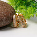 Gold Finish CZ Hoop Earrings – Elegant Party & Daily Wear