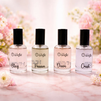Hand holding Cupid mini perfume bottle