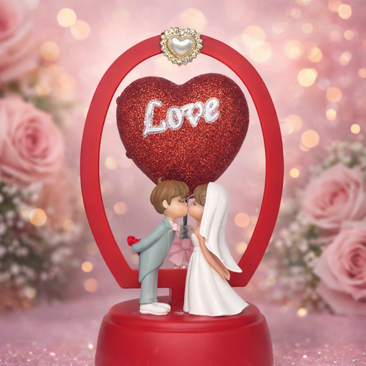 Romantic Couple LED Showpiece with Heart Design Table Decor Gift