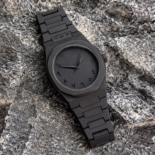 Premium Matte Black Minimalist Analog Wrist Watch with Designer Dial and Metal Strap