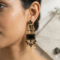 Traditional Pearl Drop Ethnic Earrings | Stylish Party Wear & Wedding Jewellery black