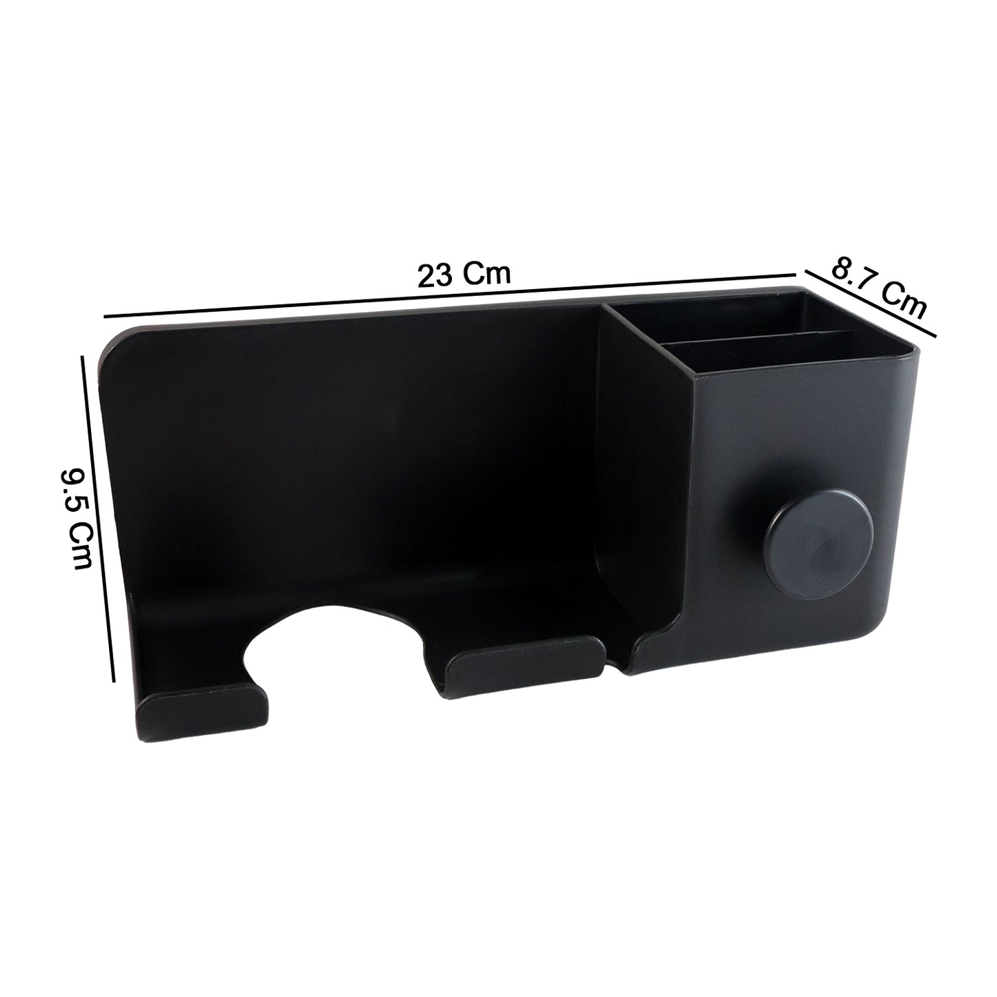 Wall Mounted Hair Dryer Holder with Multipurpose Organizer Shelf and Hook