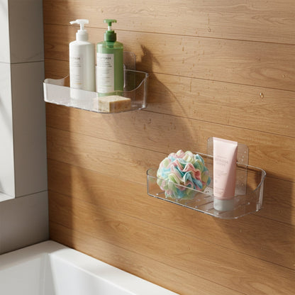 Wall-Mounted Transparent Soap Dish Holder Set
