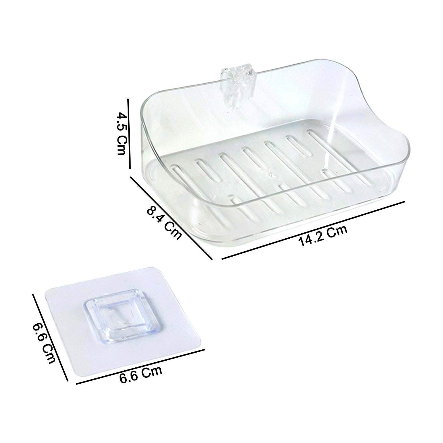 Wall-Mounted Transparent Soap Dish Holder Set