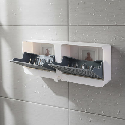 Wall Mounted 4-Compartment Bathroom Storage & Soap Holder