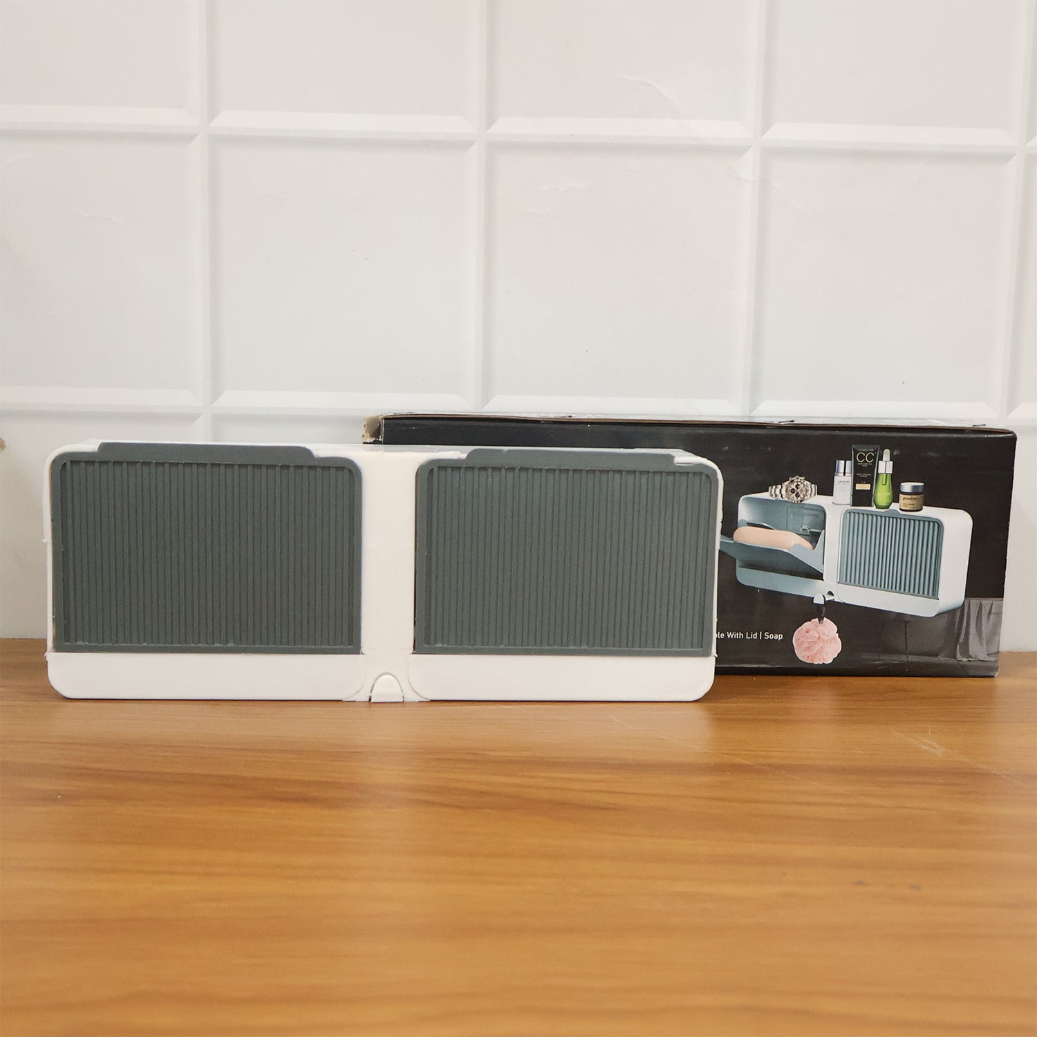 Wall Mounted 4-Compartment Bathroom Storage & Soap Holder