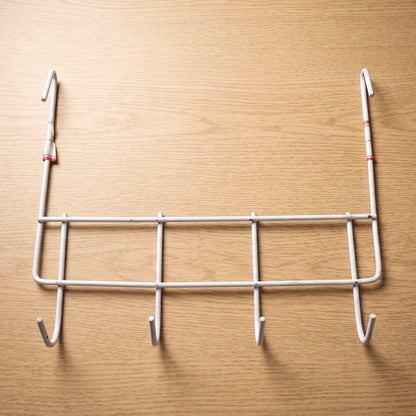 Over the Door Metal Hook Rack – Space Saving 4 Hook Organizer