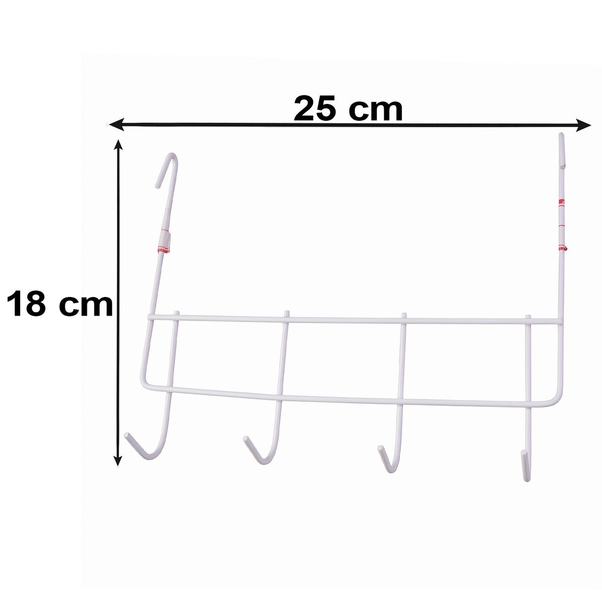 Over the Door Metal Hook Rack – Space Saving 4 Hook Organizer