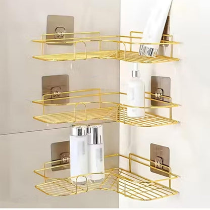 Transparent adhesive wall hook mounted in a modern bathroom