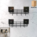 Self-Adhesive Wall Storage Baskets with Hooks – Durable Metal, No Drill