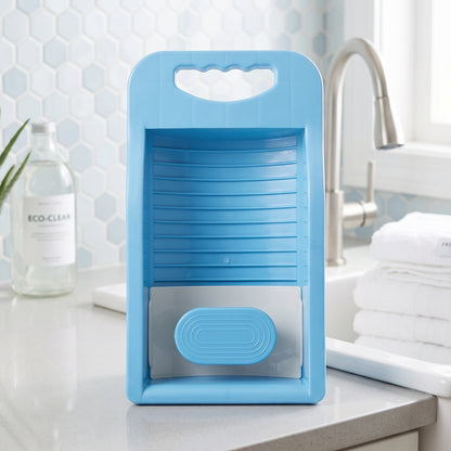 Portable Plastic Mini Washing Board with Soap Holder for Socks Laundry (1 Pc)
