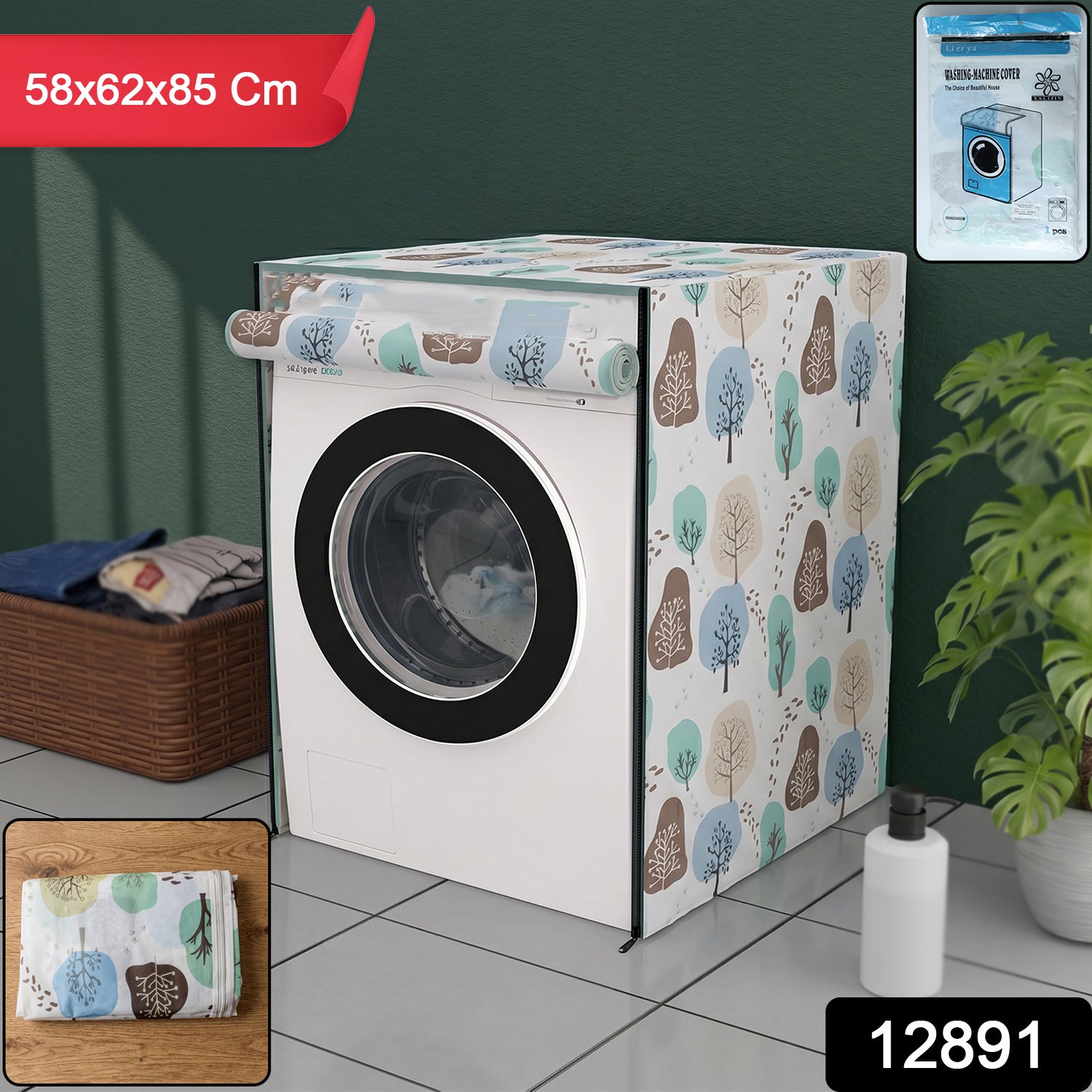 Front view of washing machine protective cover