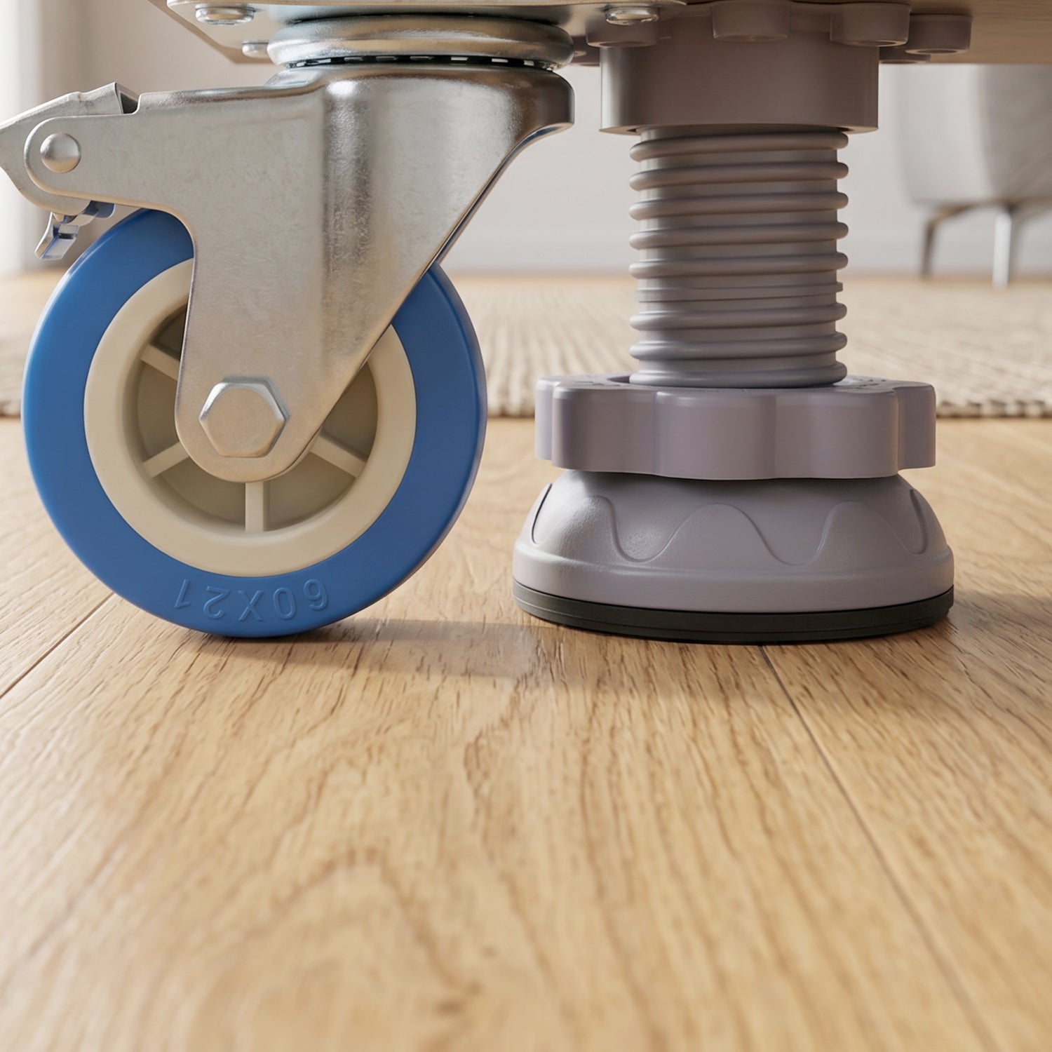 Adjustable Fridge and Washing Machine Stand with Wheels Movable Base (1 Pc)
