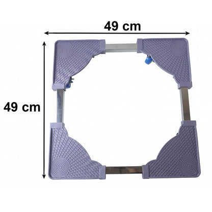 Adjustable Fridge and Washing Machine Stand with Wheels Movable Base (1 Pc)