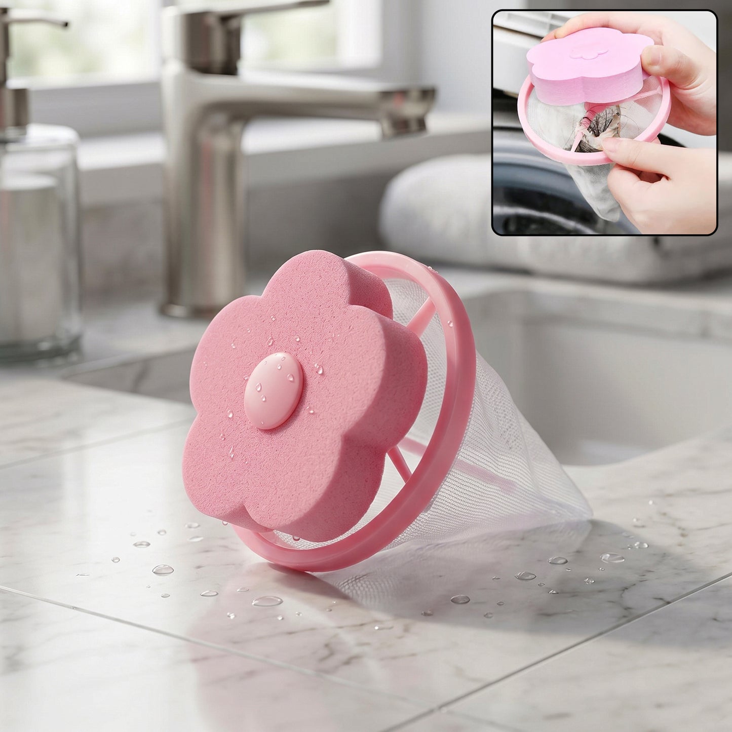 Floating lint hair filter bag for washing machine