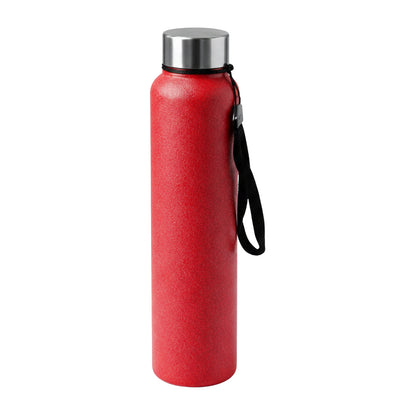 Reusable red stainless steel water bottle outdoor use