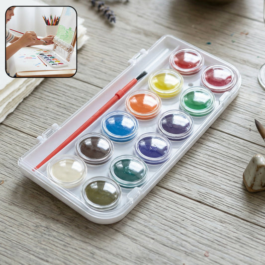 12 Shade Compact Watercolour Paint Set 1 Set