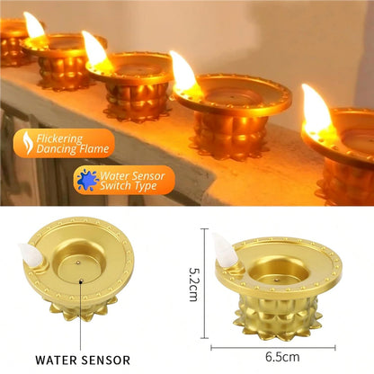 Set of 3 Water Sensor LED Golden Diyas