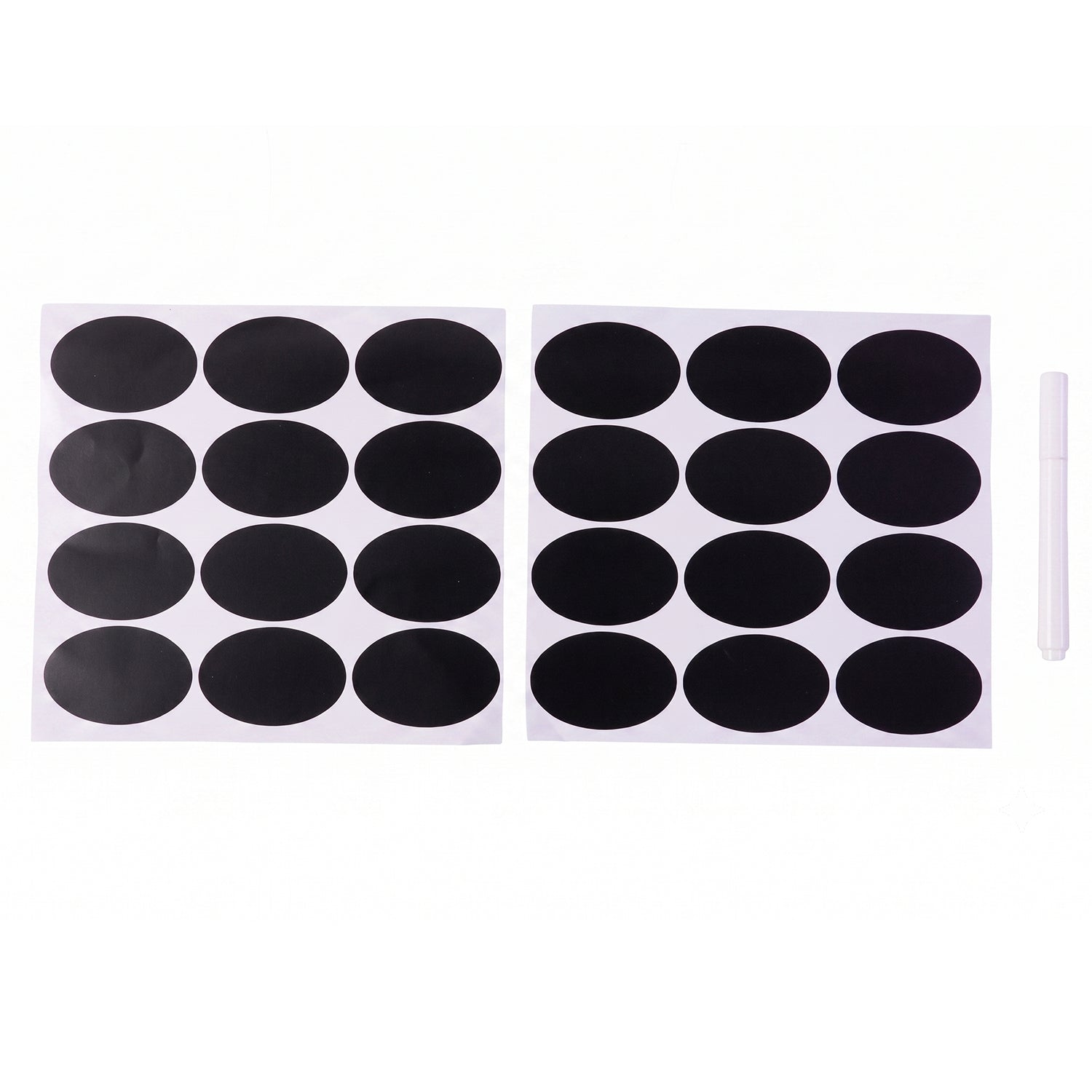 Oval Chalkboard Sticker Labels with Marker Pen, Reusable Jar Labels (1 Set)