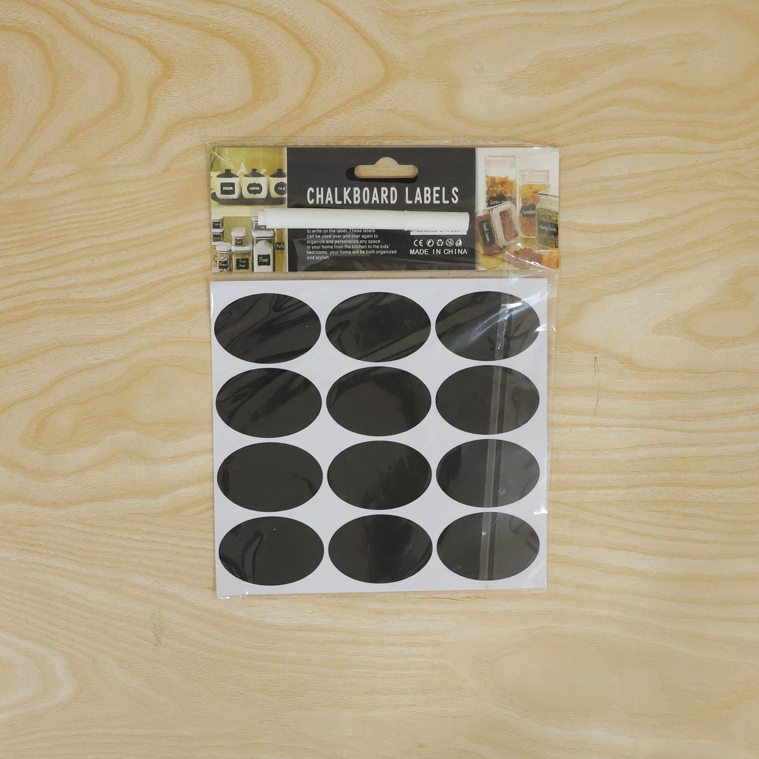 Oval Chalkboard Sticker Labels with Marker Pen, Reusable Jar Labels (1 Set)