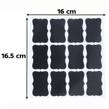 Fancy Shape Chalkboard Sticker Labels with Marker Pen, Jar Labels (1 Set)