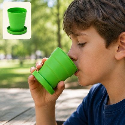 Folding Travel Cup – Collapsible Silicone Tumbler for Kids | DeoDap