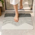 Absorbent Bathroom Mat, Abstract Wave Line Print Quick Dry Mat (1 Pc, 60x40 Cm)