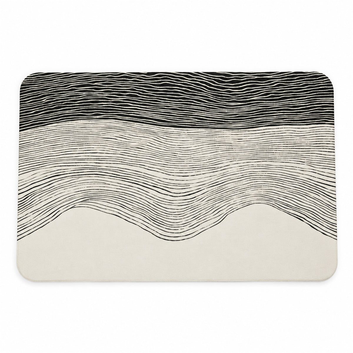 Absorbent Bathroom Mat, Abstract Wave Line Print Quick Dry Mat (1 Pc, 60x40 Cm)