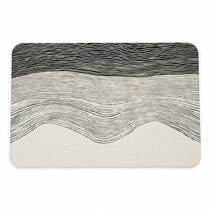 Absorbent Bathroom Mat, Abstract Wave Line Print Quick Dry Mat (1 Pc, 60x40 Cm)