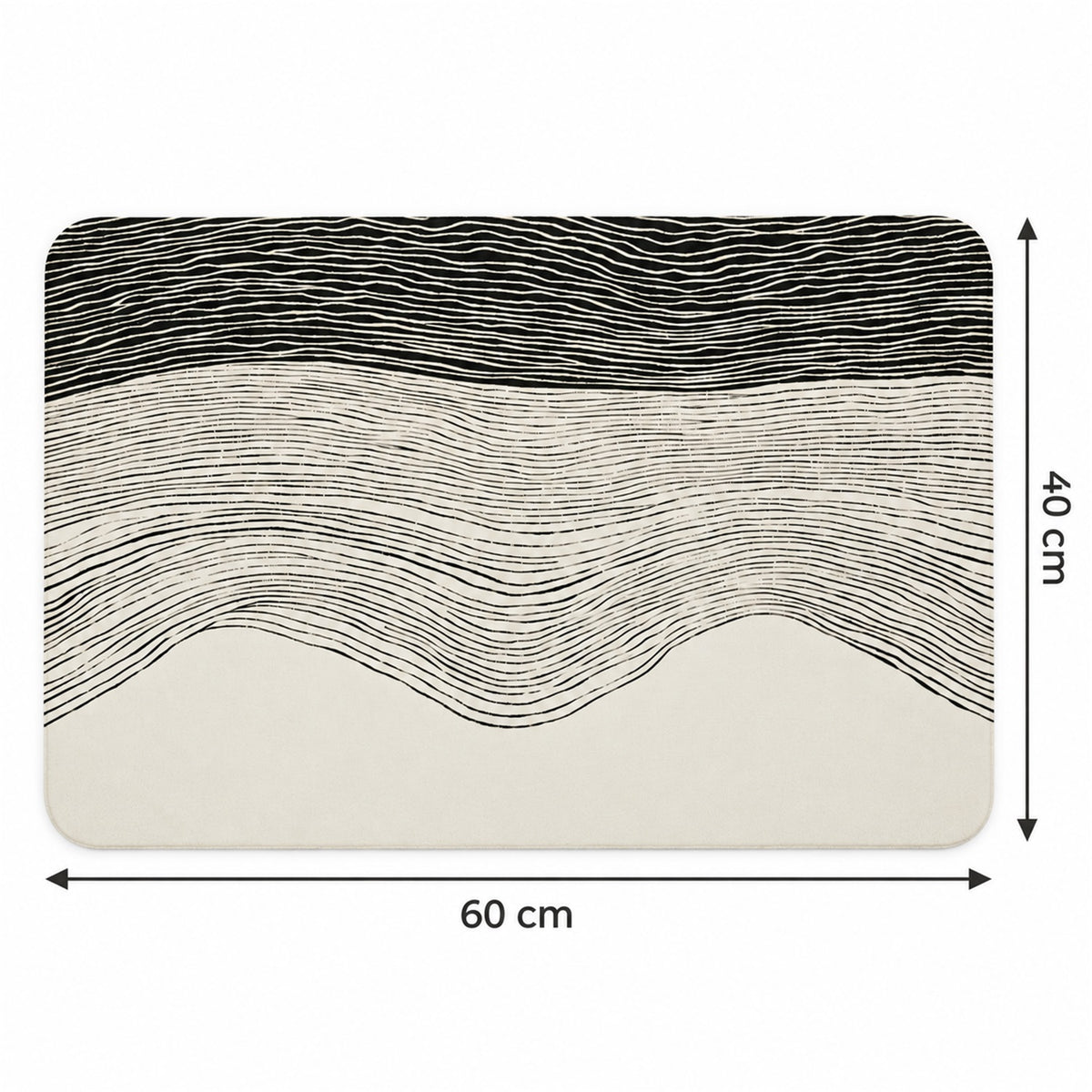 Absorbent Bathroom Mat, Abstract Wave Line Print Quick Dry Mat (1 Pc, 60x40 Cm)