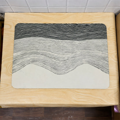 Absorbent Bathroom Mat, Abstract Wave Line Print Quick Dry Mat (1 Pc, 60x40 Cm)
