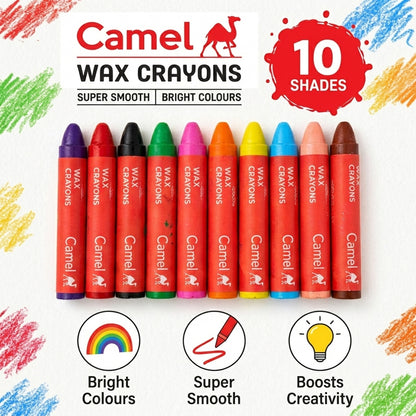 Camel Wax Crayons 10 Shades