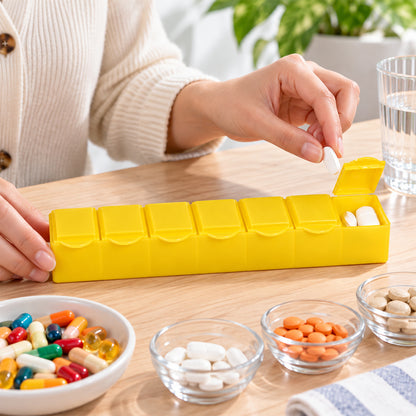 Weekly Pill Organizer – 7 Day Medicine Dispenser with 7 Compartments | Deodap
