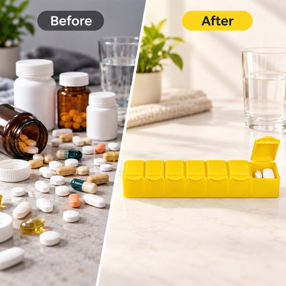 Weekly Pill Organizer – 7 Day Medicine Dispenser with 7 Compartments | Deodap