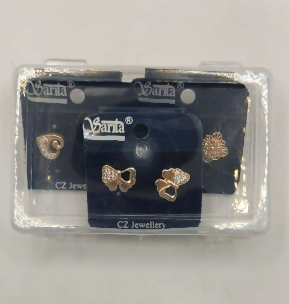 Elegant gold plated stud earrings combo pack for women and girls suitable for daily wear