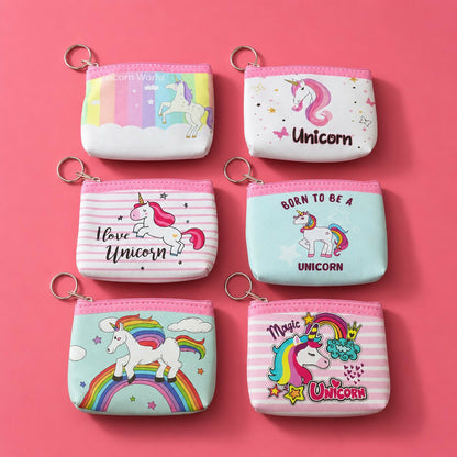 Unicorn coin pouch random color with keyring attached