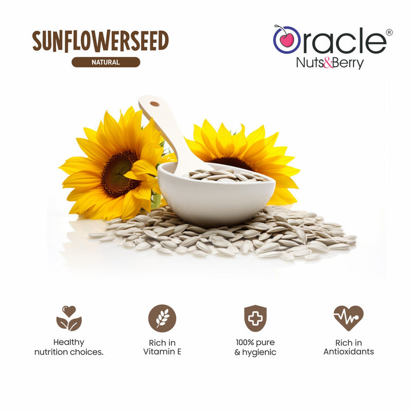 Oracle Natural Premium Sunflower Seeds 250gm – Rich in Vitamin E, Antioxidants & Protein – Healthy Superfood Snack for Energy, Immunity & Skin Care